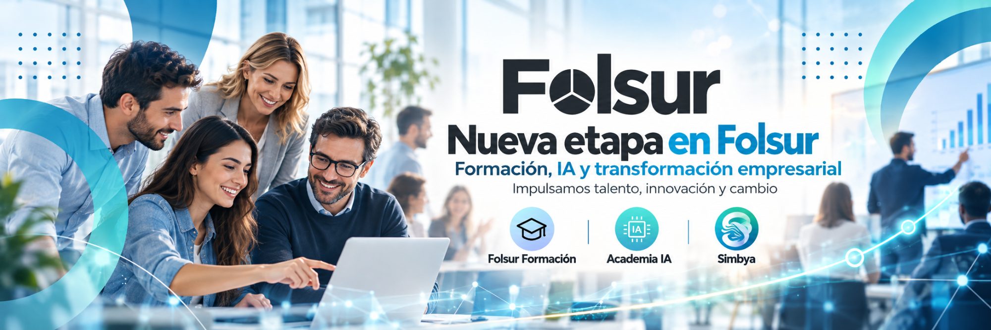Nueva etapa en Folsur: formación, IA y transformación empresarial. Folsur Formación, Academia IA y Simbya.